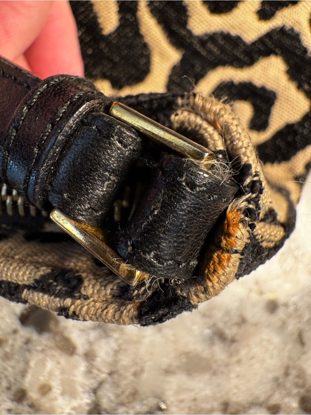 Vintage kate spade Leopard Jacard Shoulder Bag Made in Italy - Picture 8 of 12